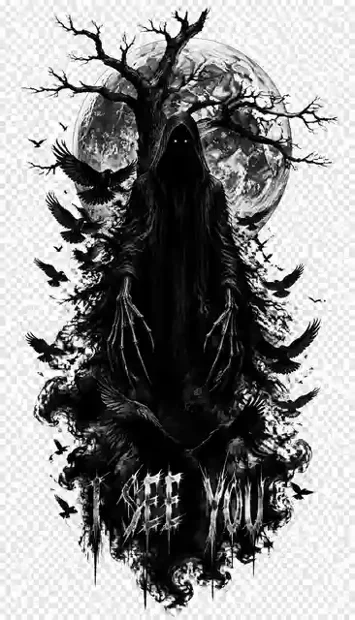 HOR-027 horror and gothic T-shirt design
