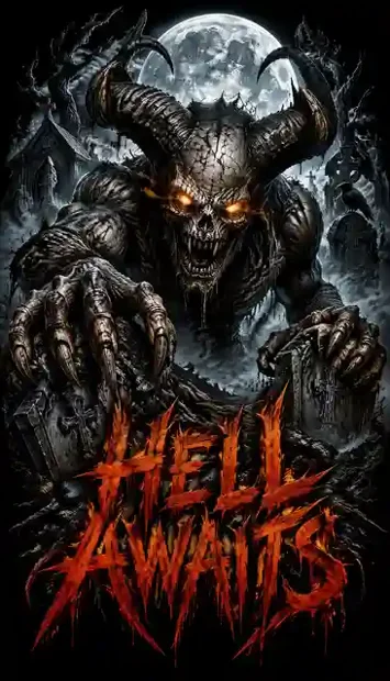 HOR-068 horror and gothic T-shirt design